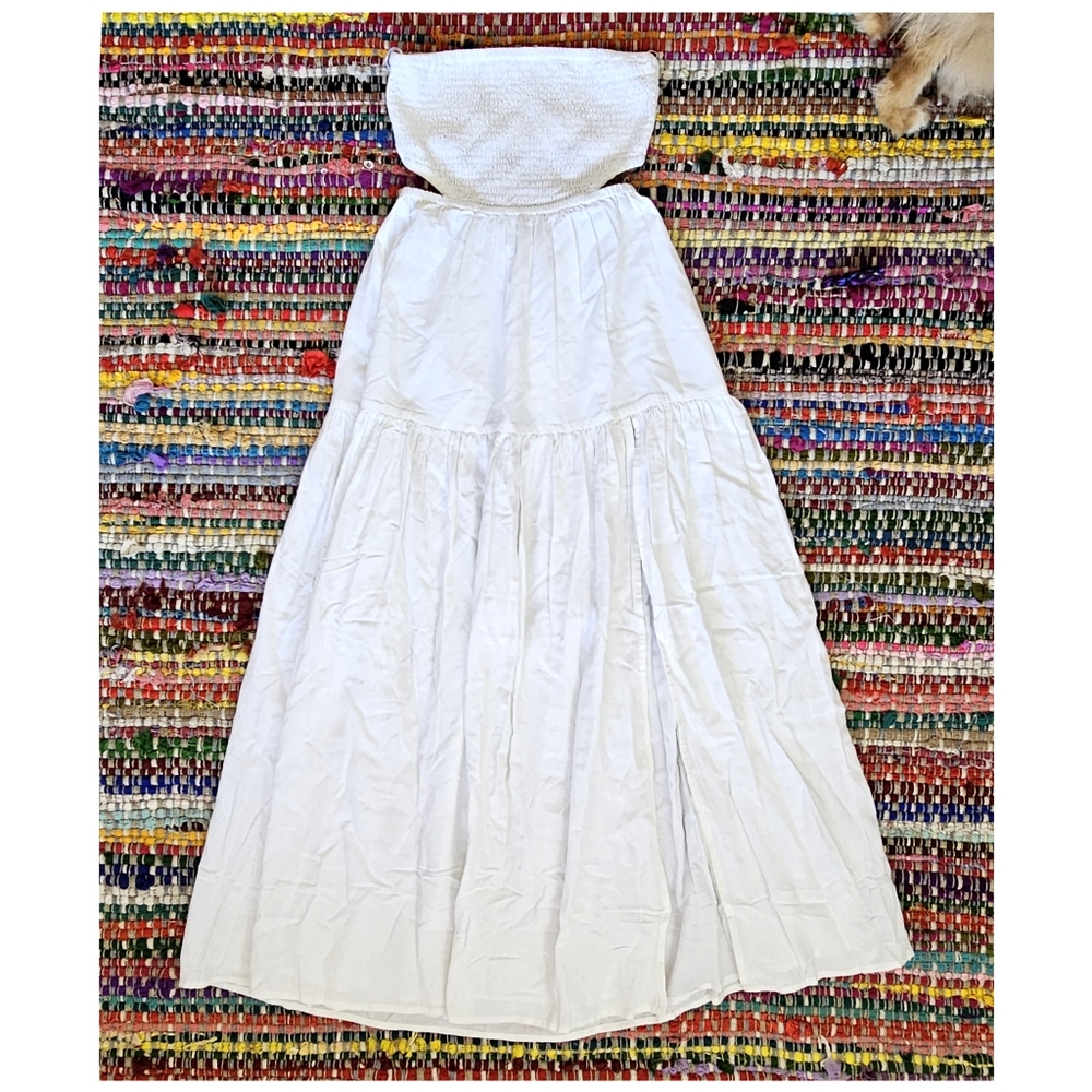 L SPACE Tina White Maxi Dress Womens S Small